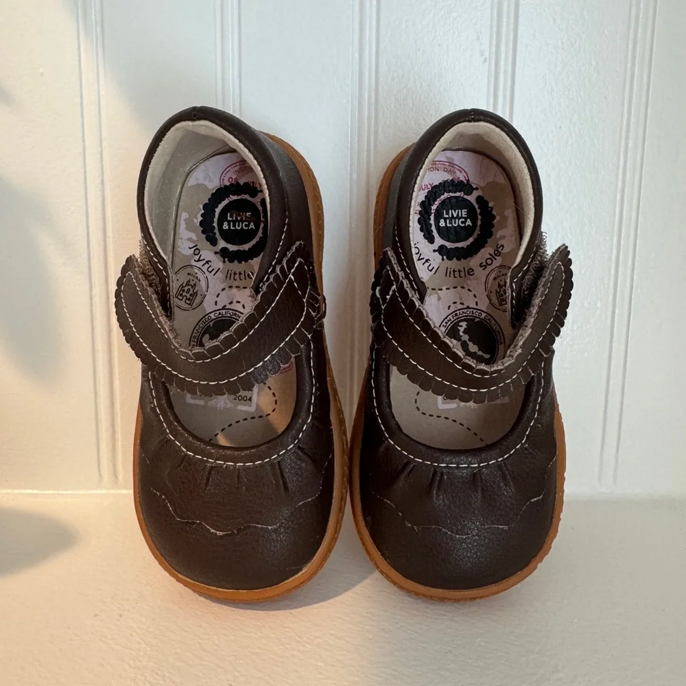 Livie & Luca Brown Girls Mary Jane Dress Shoes